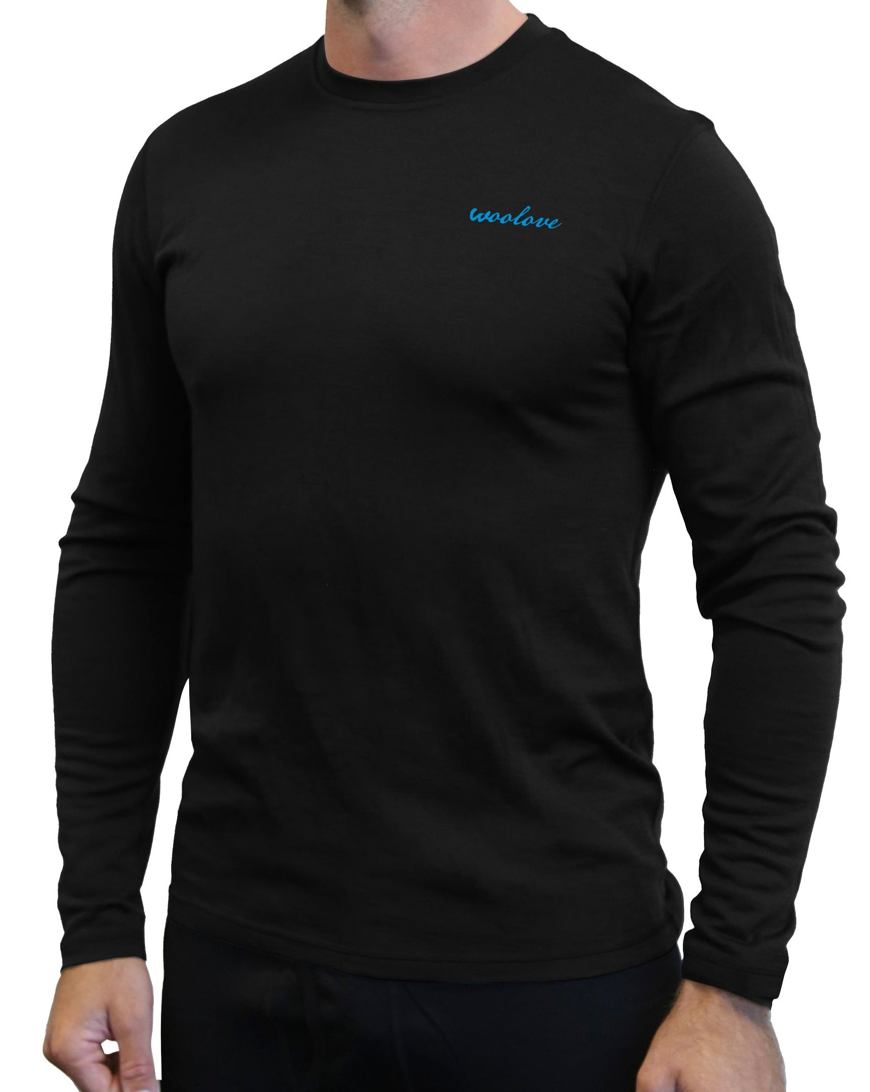 Men's 100% Merino Wool Long Sleeve Crew Neck Shirt 190 GSM – Woolove Apparel