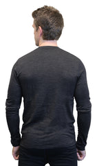 Men's 100% Merino Wool Long Sleeve Crew Neck Shirt 190 GSM