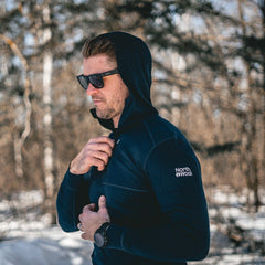 NorthWool Men's Merino Wool 1/4 Zip Midlayer Hoodie with Pouch and Pocket 260 GSM NorthWool Men's Merino Wool 1/4 Zip Midlayer Hoodie with Pouch and Pocket 260 GSM