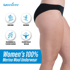 Women's Odour Blocking Merino Wool Bikini Brief Underwear Women's Odour Blocking Merino Wool Bikini Brief Underwear
