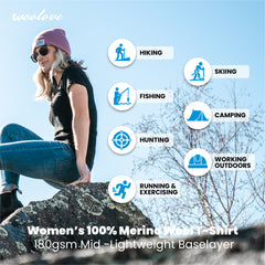 Women's 100% Merino Wool Short Sleeve T-Shirt 180g - Woolove Apparel Women's 100% Merino Wool Short Sleeve T-Shirt 180g - Woolove Apparel