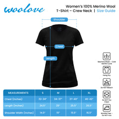 Women's 100% Merino Wool Short Sleeve T-Shirt 180g - Woolove Apparel Women's 100% Merino Wool Short Sleeve T-Shirt 180g - Woolove Apparel