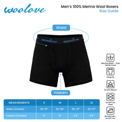 Men's 100% Merino Wool Boxer Brief Underwear - Woolove Apparel