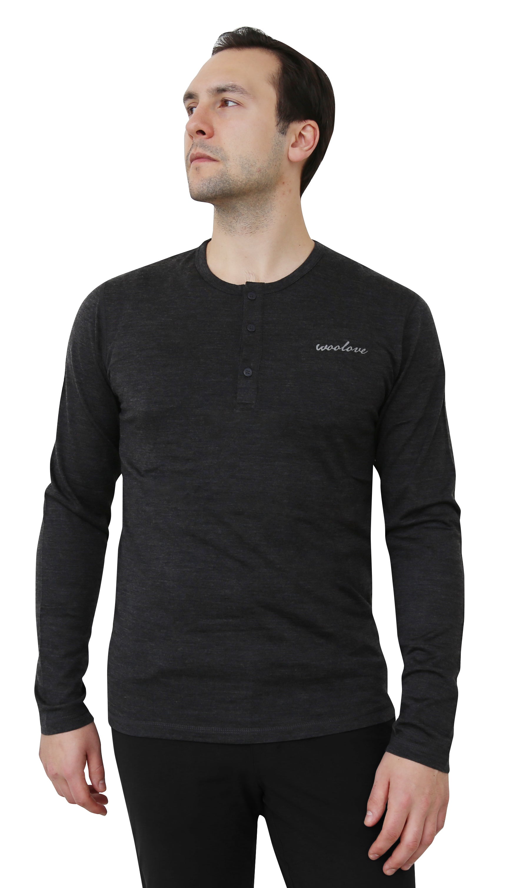 Woolly Clothing Co. Men's Merino Wool Long Sleeve Henley (190 GSM) Small  Charcoal : : Clothing, Shoes & Accessories