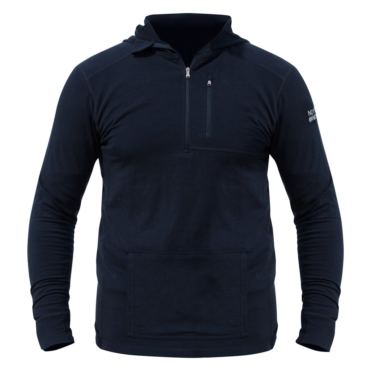 NorthWool Men's Merino Wool 1/4 Zip Midlayer Hoodie with Pouch and Pocket 260g - Woolove Apparel NorthWool Men's Merino Wool 1/4 Zip Midlayer Hoodie with Pouch and Pocket 260g - Woolove Apparel