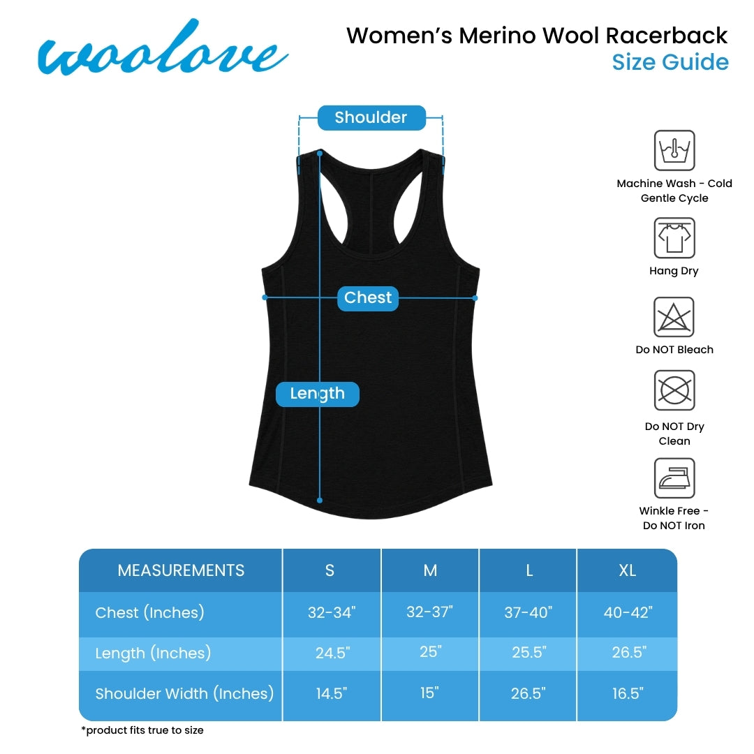 Women's Merino Wool Racerback Tank Top - Woolove Apparel