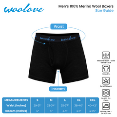 Men's 100% Merino Wool Boxer Brief Underwear - Woolove Apparel