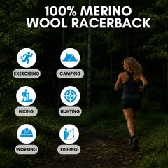 Women's Merino Wool Racerback Tank Top - Woolove Apparel