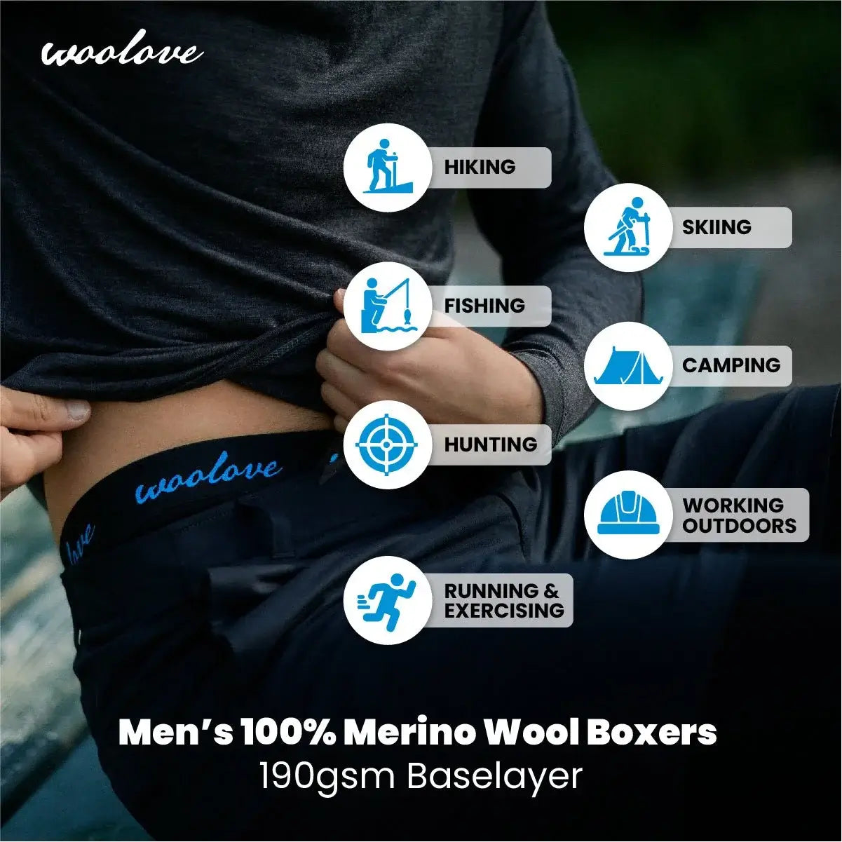 Men's Merino Wool Boxer Briefs - Woolove Apparel