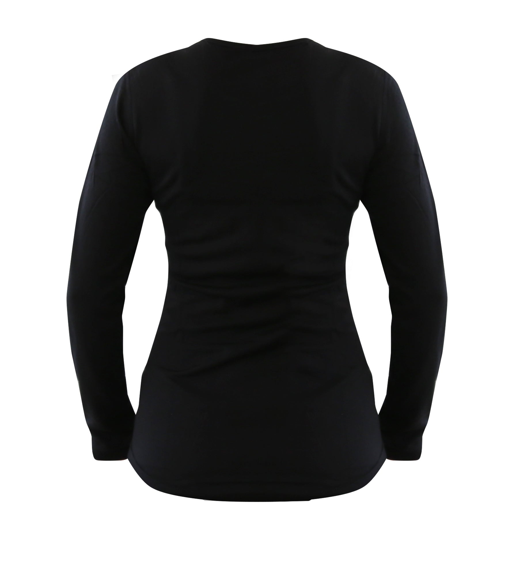 Women's 100% Merino Wool Base Layer Long Sleeve Crew Neck Shirt 190 GSM -  Medium / Black