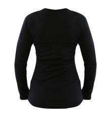 Womens 100% Merino Wool Base Layer Midweight X-Large Shirt Black 1 Top