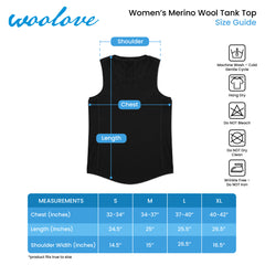 Women's Merino Wool Tank Top with Crew Neck - Woolove Apparel