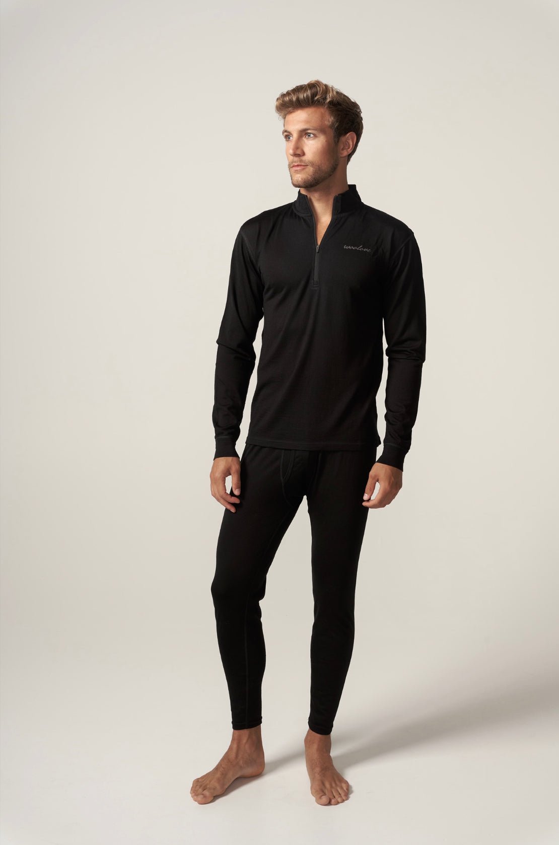 Men's 100% Merino Wool 1/4 Zip Baselayer Pullover - Woolove Apparel