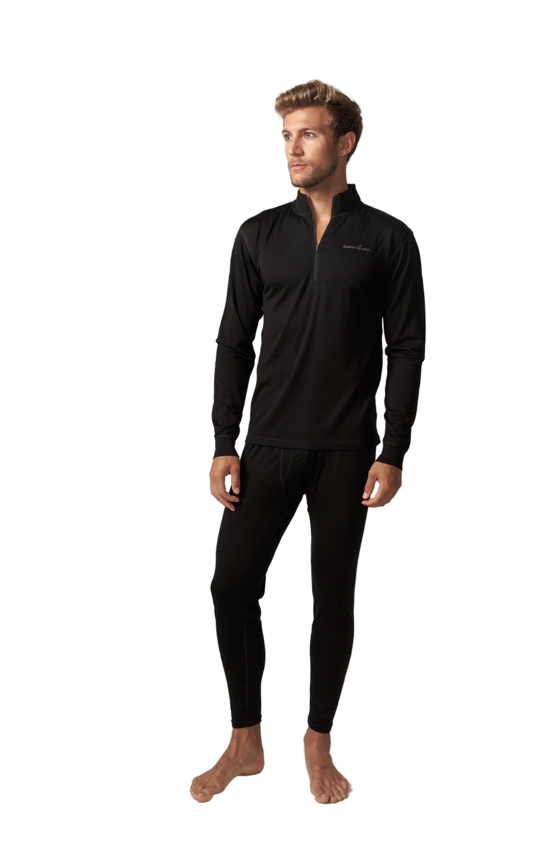Men's 100% Merino Wool 1/4 Zip Baselayer Pullover - Woolove Apparel