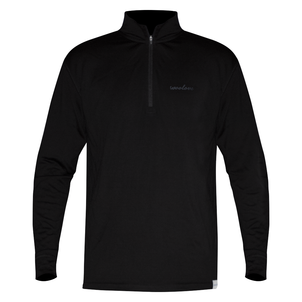 Men's 100% Merino Wool 1/4 Zip Baselayer Pullover - Woolove Apparel