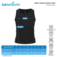 Men's Merino Wool Tank Top with Crew Neck - Woolove Apparel