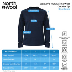 NorthWool Women's 100% Merino Wool 1/4 Zip Baselayer Pullover Sweater - Woolove Apparel